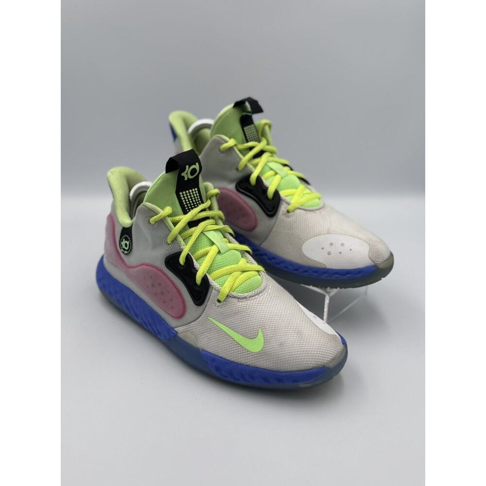 Nike Boys KD Trey 5 Basketball Shoes White Blue Lace Up Low Top 6.5Y